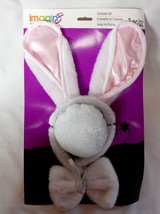 Halloween Costume Set Adult Imagin 8 3pc Playboy Bunny Headband Tie &amp; Ta... - £6.19 GBP