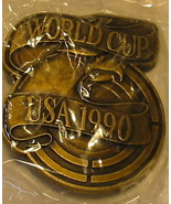 1990 USA World Cup Belt Buckle Brass New in wrapper 3G - $243.00 MXN