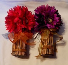 Halloween Ashland Fall Premade Flowers &amp; Sticks Purple &amp; Red 9&quot; Tall x 5&quot; W 15H  - £7.85 GBP