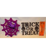 Halloween Felt Shape Creatology Spider web &amp; Pumpkin Stickers Peel n sti... - £4.64 GBP