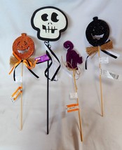 Halloween Picks by Celebrate it 4ea Glitter &amp; Foam 12&quot; Long x 3&quot; Skull Cat 44L - £4.75 GBP