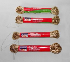  Christmas Art Minds Metallic Cord Gold 10 Yards Long per Roll 4ea 23H - £6.10 GBP