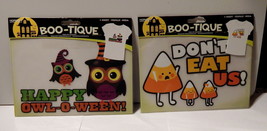 Halloween Boo tique Iron on Transfers Horizon Happy Owl O Ween/ Don&#39;t Eat Us 36G - £4.72 GBP