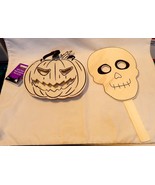 Halloween Wooden Craft Projects Creatology 2ea Skull Mask Pumpkin Plaque... - £7.77 GBP