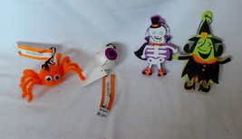 Halloween Mix Lot Celebrate It Ornaments Witch Spider Eye Skull About 4&quot;... - $7.89