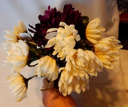 Ashland Fall Bushes Decor Picks Stems Fillers Purple/Wt Flowers 8ea 10&quot; x 7&quot; 18R - £4.70 GBP