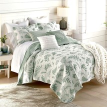 Donna Sharp Botanical Quilted Cotton 3-Pc Quilt Set Country Chic &amp; Pillow Cover - £90.79 GBP