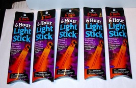 Halloween 6 Hour Orange Light Sticks 5ea with hook on them 35J - £4.69 GBP