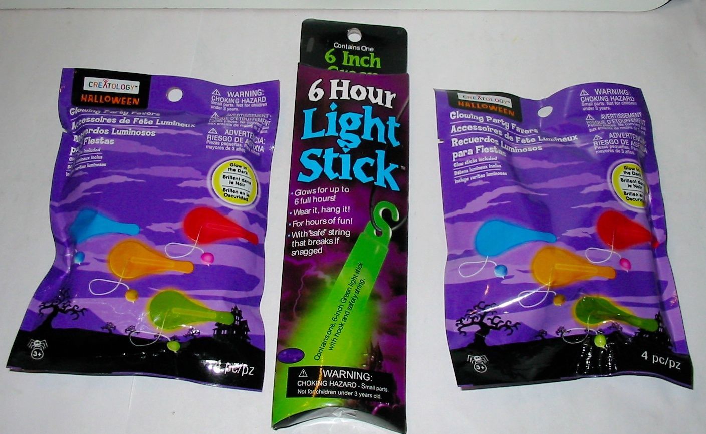 Halloween Glowing Party Favors 6" Green Light Stick Creatology 9 items total 42F - $7.89