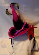 Halloween Witch Hat Purple Glitter Adult Size Eerie Alley Feathers 6&quot; Ta... - £7.75 GBP