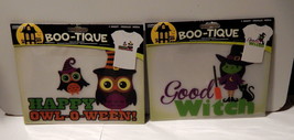 Halloween Boo tique Iron on Transfers Horizon Happy Owl O Ween &amp; Good Witch 36H - £4.72 GBP