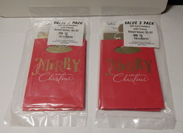 Gift Card Holders With Tissue Hallmark Red Merry Christmas 6 Total 4&quot; x  6&quot; 34U - £4.66 GBP