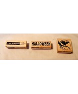 Halloween Ink Pad Stamps Craft smart 3ea 3&quot; x 1&quot; Bat Halloween Fun 42S - $10.82 CAD