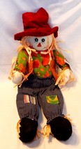 Halloween Decor Harvest Scarecrow By Celebrate It 20&quot; x 9&quot; Rocks in Pant... - $7.91