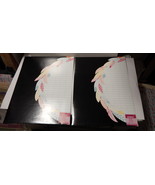 Seventeen 9&quot; x 12&quot; Folders 2ea Feathers Style Black &amp; Aqua Colors 61H - $5.91