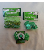 Happy St. Patricks Day Accessories Foam Stickers Lucky Coins Hair Ribbon... - £6.29 GBP