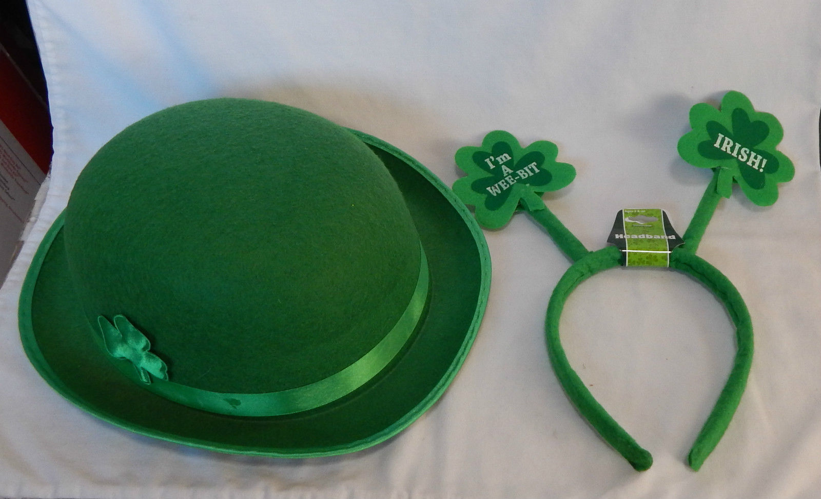 Primary image for Happy St. Patricks Day Green Felt Hat & Felt Headband I'm a wee bit Irish 49D