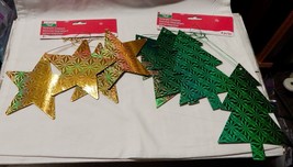 Christmas Creatology Holographic Ornaments 7&quot; x  5&quot; Tree &amp; Star Ornament... - $5.91