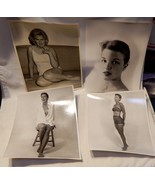 B&amp;W Vintage 8 x 10 Prints 4ea 1950&#39;s Glamour Girls Models Pinups Origina... - $186.54 MXN
