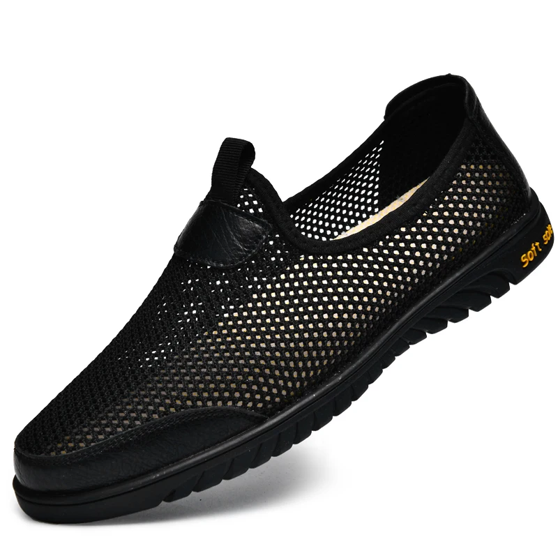 Summer Breathable Men&#39;s Shoes High Quality Hollow Out Mesh Walking Casua... - $51.60
