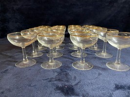 Vintage set of 20 Margarita Glasses with Gold Trimp - £70.60 GBP