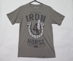 New Baseballism Mens Small S Gray Lucky Iron Horse Short Sleeve T Shirt Nwt - £14.84 GBP