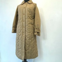 Vintage 1980s Aurora International Abbmoor 10 Quilted Coat Tan Red Piping CJ10 - £16.81 GBP