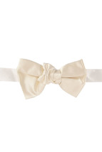 Alexis Mabille Mens Bow Tie Silk Double Bow Elegant White Made In France - £152.06 GBP