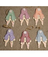 Lot of 6 HAND PAINTED front an back UPSIDE Down Hanging BUNNIES / Easter... - £4.70 GBP