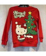 Hello Kitty Christmas Sweatshirt Kids Girls Size Medium Red Merry &amp; Brig... - $41.12 CAD