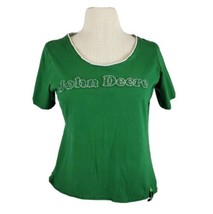 John Deere Womens T- Shirt Small 4/6 Embellished Bling Lettering Scoop N... - $14.99