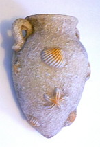 Terra Cotta, Sea Shell Wall Vase, 8x5 1/2 inches - £6.22 GBP