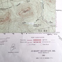Map Jo Mary Mountain Maine 1952 Topographic Geo Survey 1:62500 22 x 18&quot; TOPO2 - £35.40 GBP