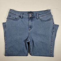 Lee Capri Jeans Women’s Size 10M Blue Regular Fit Mid Rise Pinstripe  Denim - £11.95 GBP