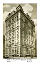 Vtg Postcard Detroit Michigan MI - The Sheraton-Cadillac Hotel UNP Unused - £4.70 GBP