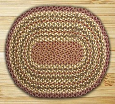 Earth Rugs C-324 Olive Burgundy Gray Oval Braided Rug 27&quot; x 45&quot; - £54.91 GBP