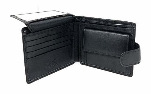 Texas West Genuine Plain Leather Men's RFID Short Bifold Buckle Wallet in 2 colo Item image 5