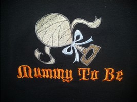 Halloween Comical Embroidered Scoop Neck Maternity Shirt - Mummy To Be - £21.54 GBP
