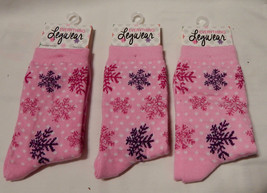 Christmas Everything Legwear Novelty Socks Girls Size 9 to 3 3pr Snowfla... - $9.49