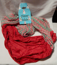 Christmas Headscarf Shawl Wrap Muffler Around 30&quot; long &amp; 23&quot; Wide From I... - £7.70 GBP