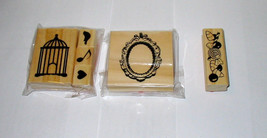 Michaels Rubber Stamps 6 Total Bird Cage Mirror Candy Bird Heart Note 58I - £4.71 GBP