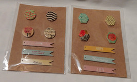 Michaels Stores Wood Embellishments 14pc 1&quot; Decorations Happy Charming J... - £6.29 GBP