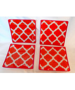 Serving Glass Trays Decorative Michaels 6&quot; x 6&quot; x 1/8&quot; Thick 4ea Orange/... - €5,14 EUR