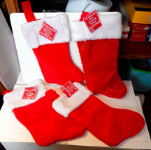 Michaels Christmas Lot of Stockings 12&quot; x 6&quot; New With Tags 4ea 57M - £5.41 GBP