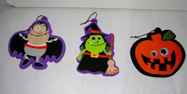 Halloween Foam Ornaments 3ea By Creatology 3+Witch Vampire Pumpkin 4&quot; x 4&quot; 40O - £6.34 GBP