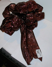 Halloween Bow From Michaels 12&quot; x 9&quot; Wired Bendable Decor Brown Glitter 36O - £4.71 GBP