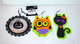 Halloween Foam Ornements 3ea By Creatology 3+ Cat Owl Plastic Pumpkin 4&quot;... - £6.18 GBP