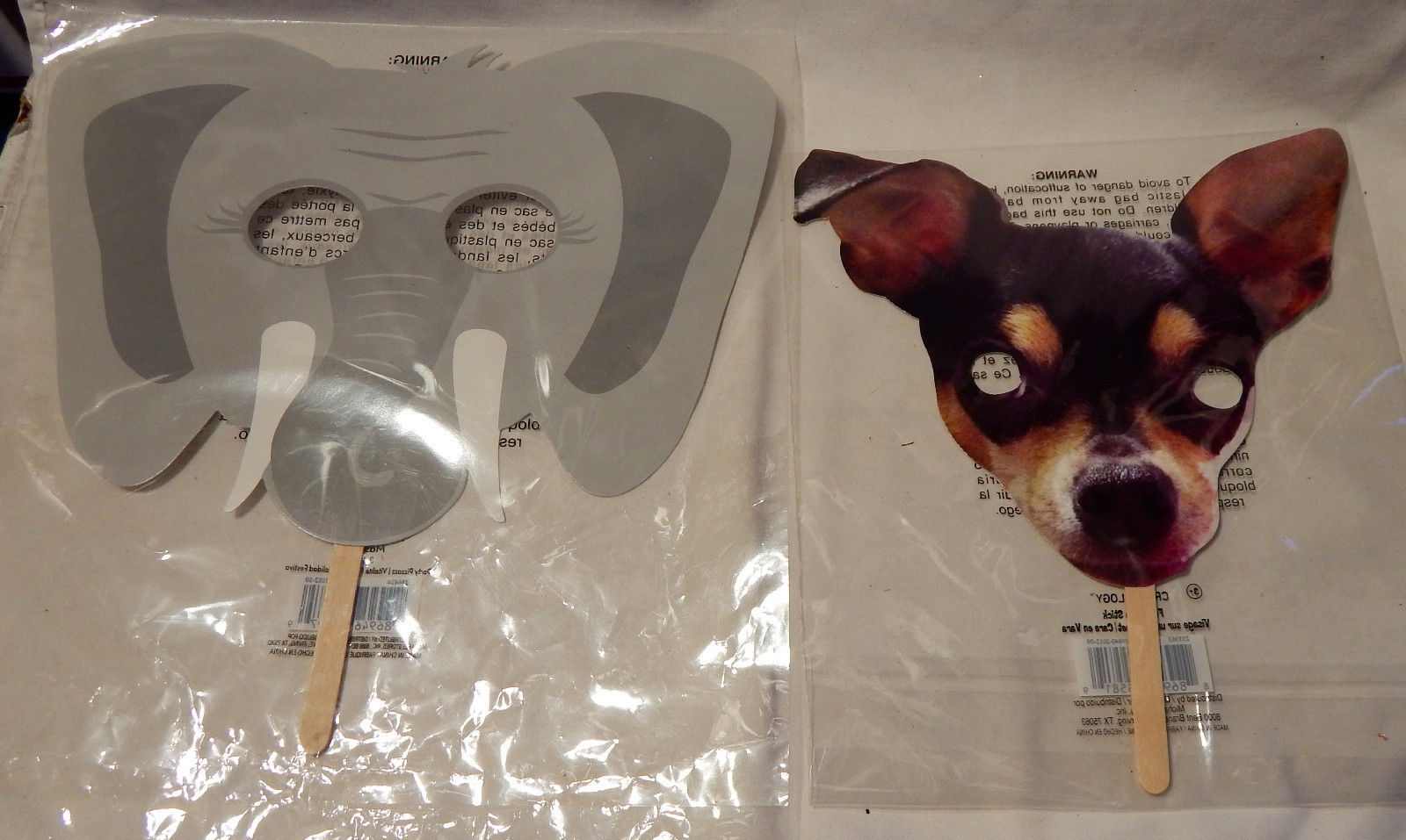 Halloween Creatology Mix Lot Face on a Stick Masks Elephant &amp; Dog 38G - $3.94