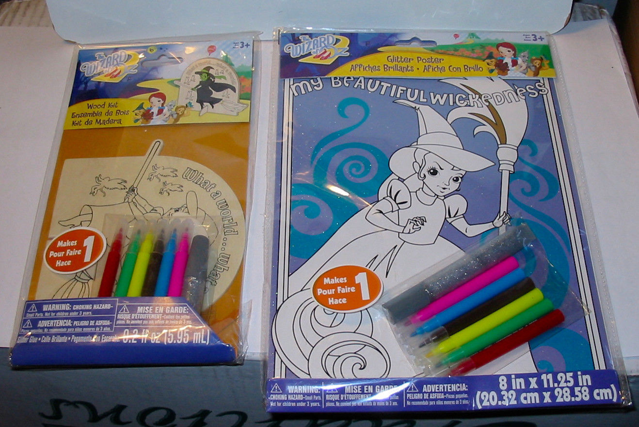 The Wizard Of Oz Wood Color Kit &amp; Glitter Poster Kit 3+ Witches 64E - $7.89