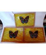 Serving Glass Trays Decorative Michaels 8 1/2&quot; x 5 3/4&quot; x 1/8&quot; Butterfly... - $9.48 CAD